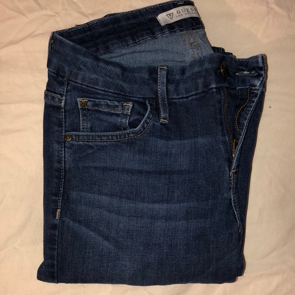 guess tailored mini bootcut jeans